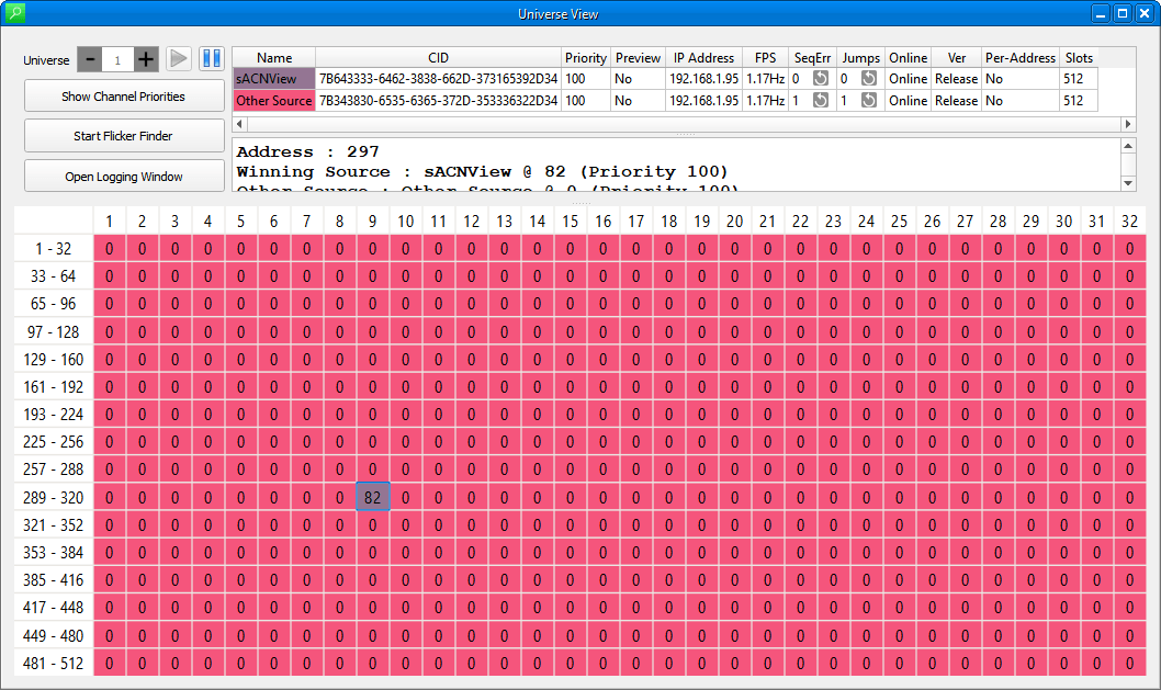 logiciel sACNview pour gérer les réseaux lumières